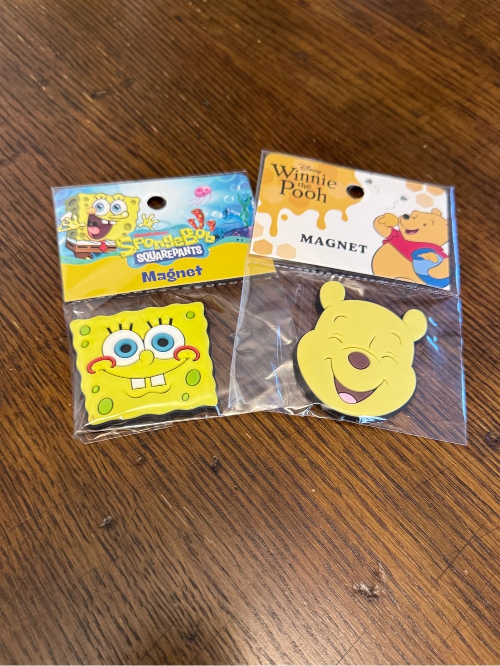 Disney Winnie the Pooh + SpongeBob SquarePants Magnet Set | 2"x2" | New, Sealed
